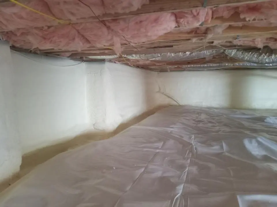 Crawl space encapsulation with closed-cell spray foam for Attic Insulation in Morgantown